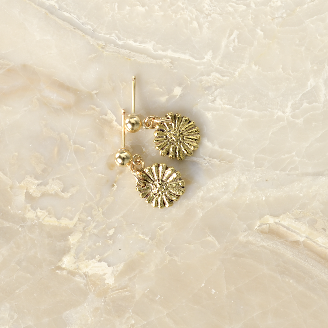 Flowers of the Field Flower Dangle Earrings in Sterling Silver or Bronze