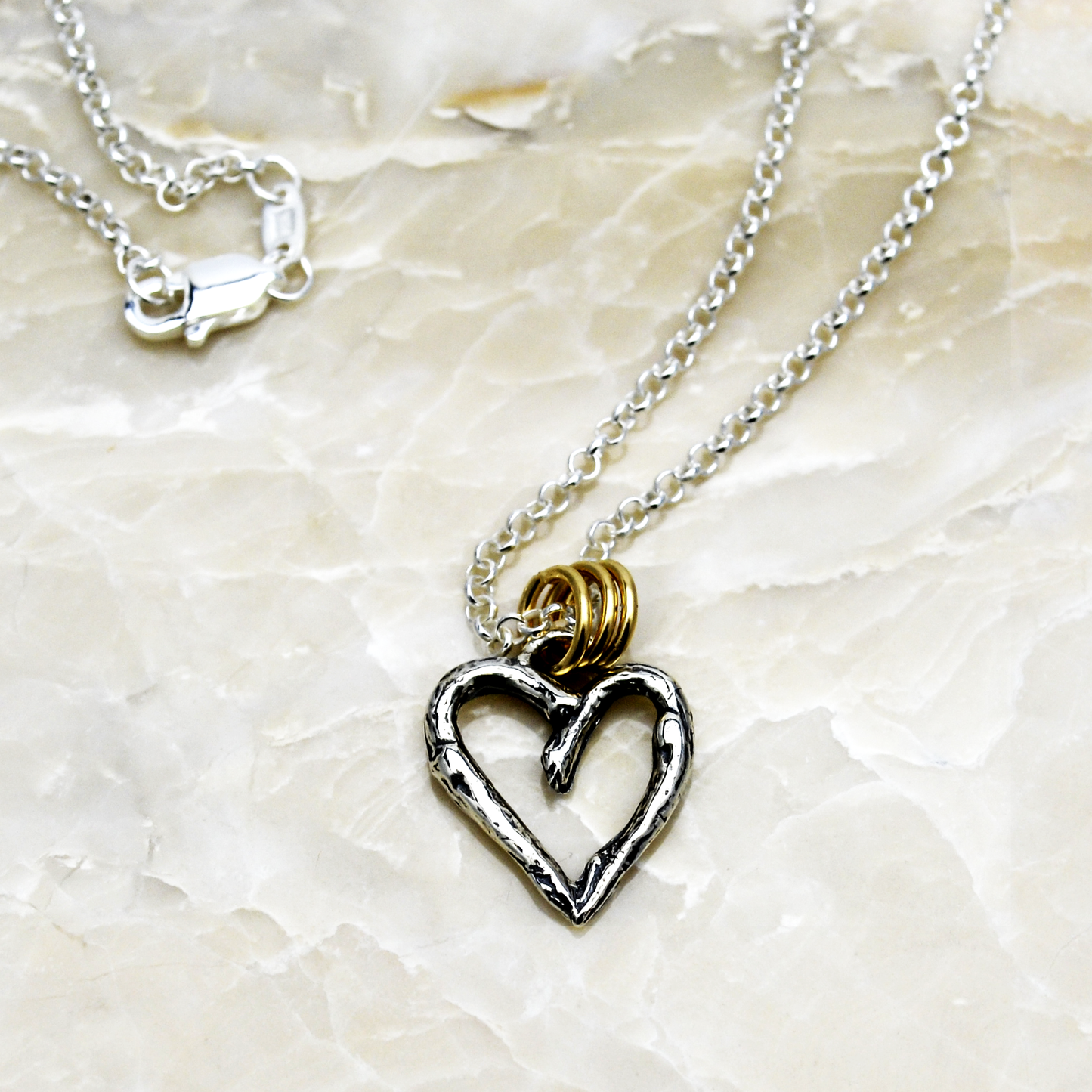 Greater Love Sterling Silver Heart Christian Necklace