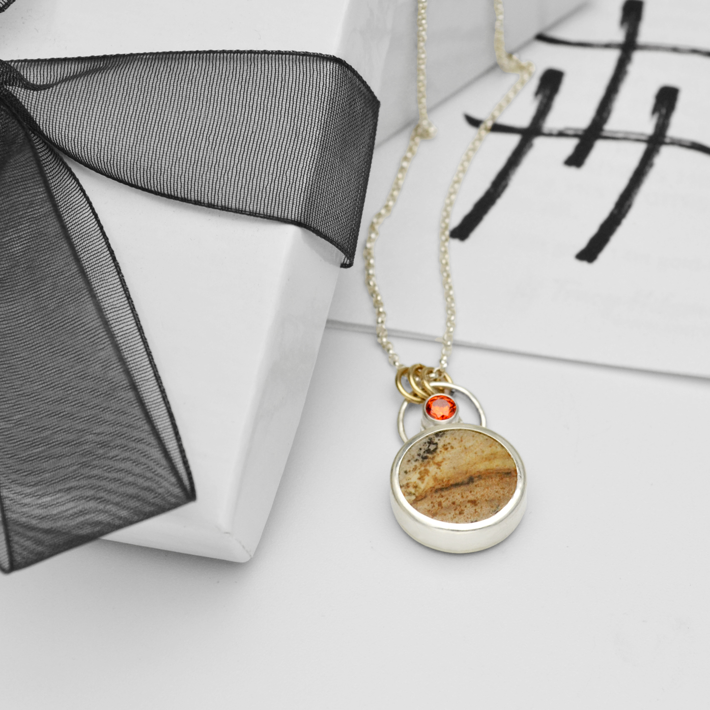 Journey Landscape Jasper Small Round Pendant