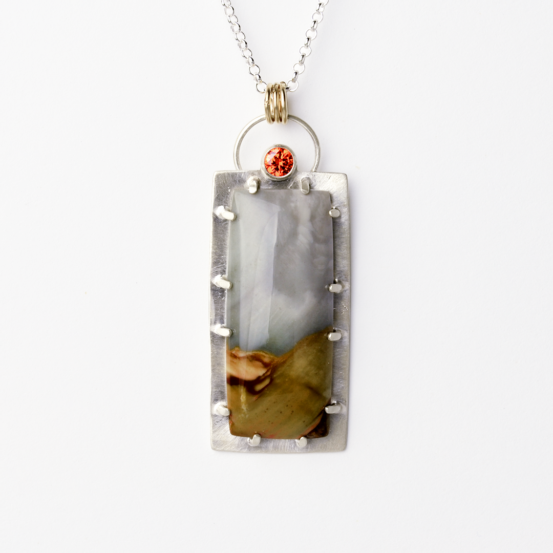 Journey Polychrome Jasper Necklace in Sterling Silver