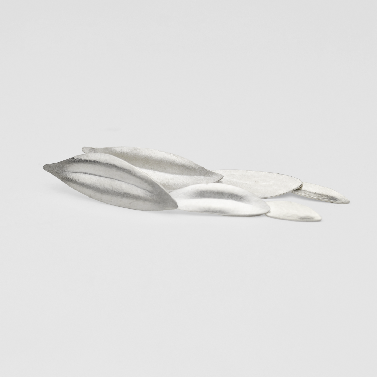 Peace Three Olive Leaf Dangle Earrings in Sterling Silver