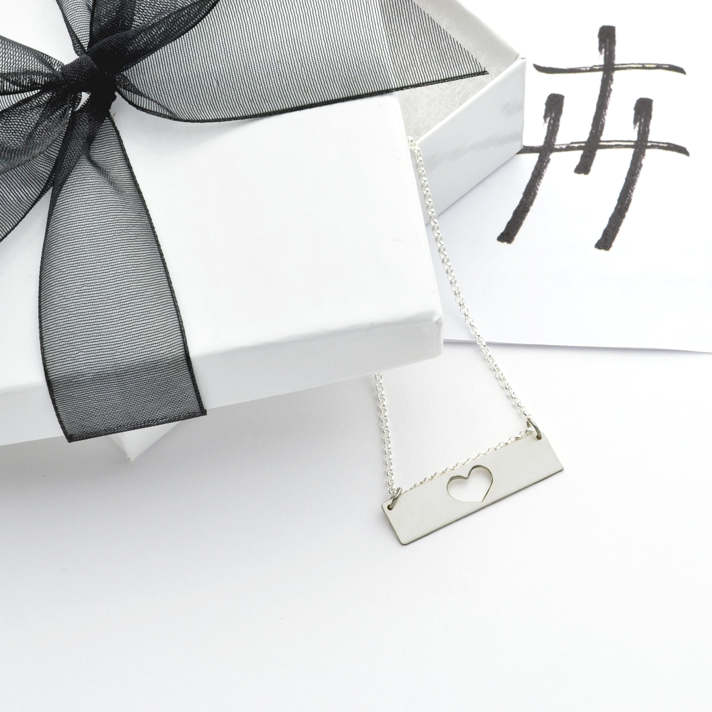Heart of a Mother Sterling Silver Mother's Bar Necklace-Tracy Hibsman Studio