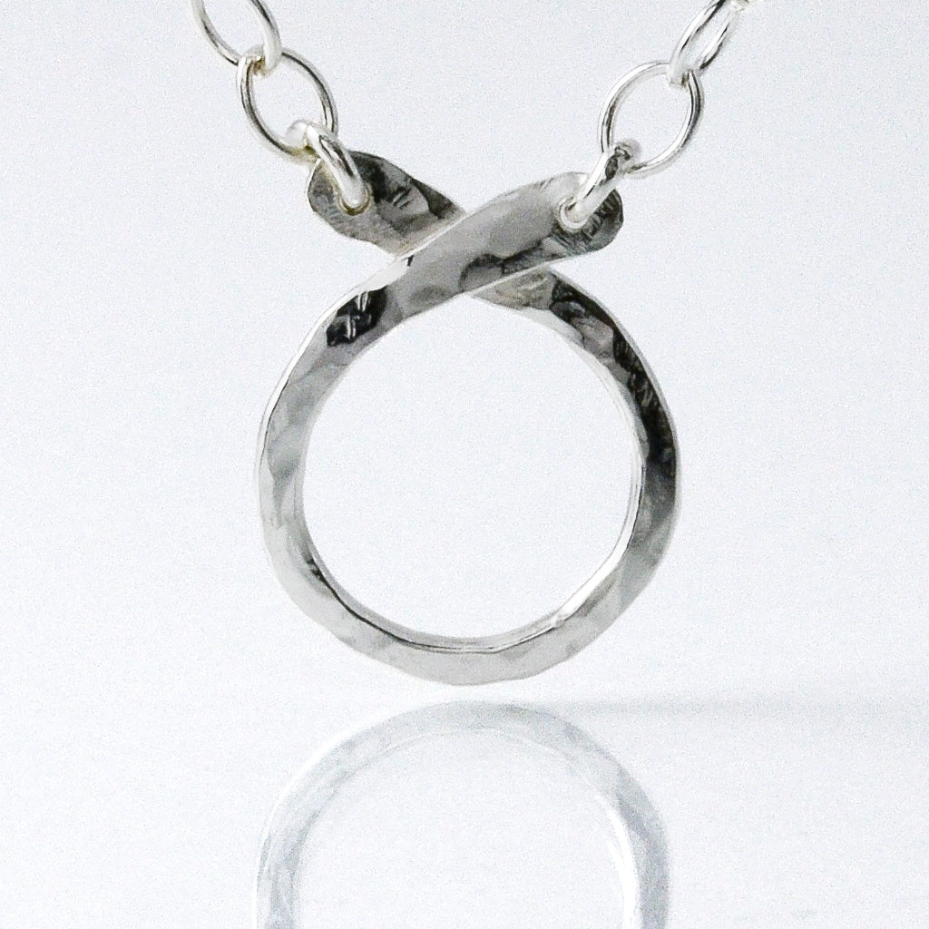 Circle Charm Holder Necklace in Sterling Silver