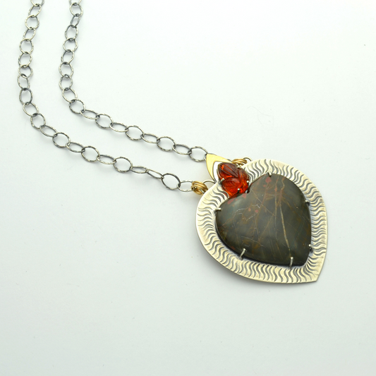 Ardor Sacred Heart of Jesus #1 Sterling Silver Necklace