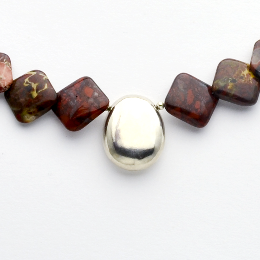 The Rock Jasper & Fine Silver Christian Necklace-Tracy Hibsman Studio