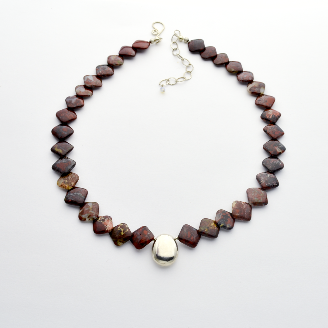 The Rock Jasper & Fine Silver Christian Necklace-Tracy Hibsman Studio