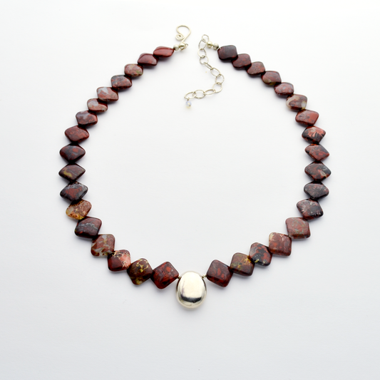 The Rock Jasper & Fine Silver Christian Necklace-Tracy Hibsman Studio