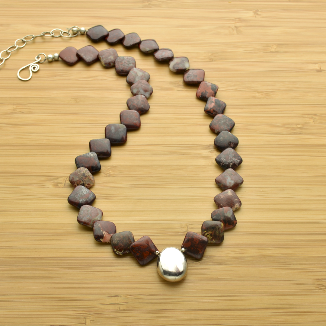The Rock Jasper & Fine Silver Christian Necklace-Tracy Hibsman Studio