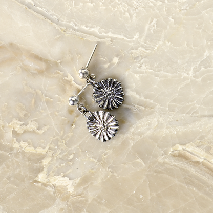 Flowers of the Field Flower Dangle Earrings in Sterling Silver or Bronze