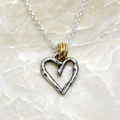 Greater Love Sterling Silver Heart Christian Necklace