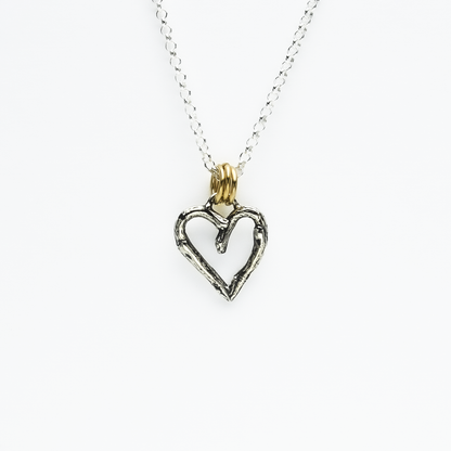 Greater Love Sterling Silver Heart Christian Necklace