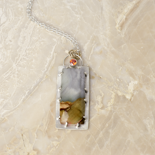 Journey Polychrome Jasper Necklace in Sterling Silver