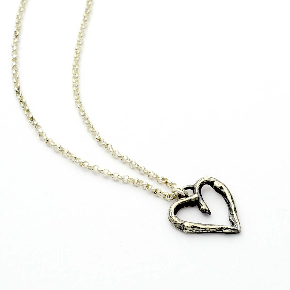 Greater Love Sterling Silver Heart Christian Necklace-Tracy Hibsman Studio