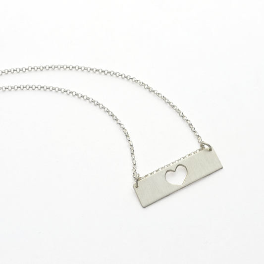 Heart of a Mother Sterling Silver Mother's Bar Necklace-Tracy Hibsman Studio