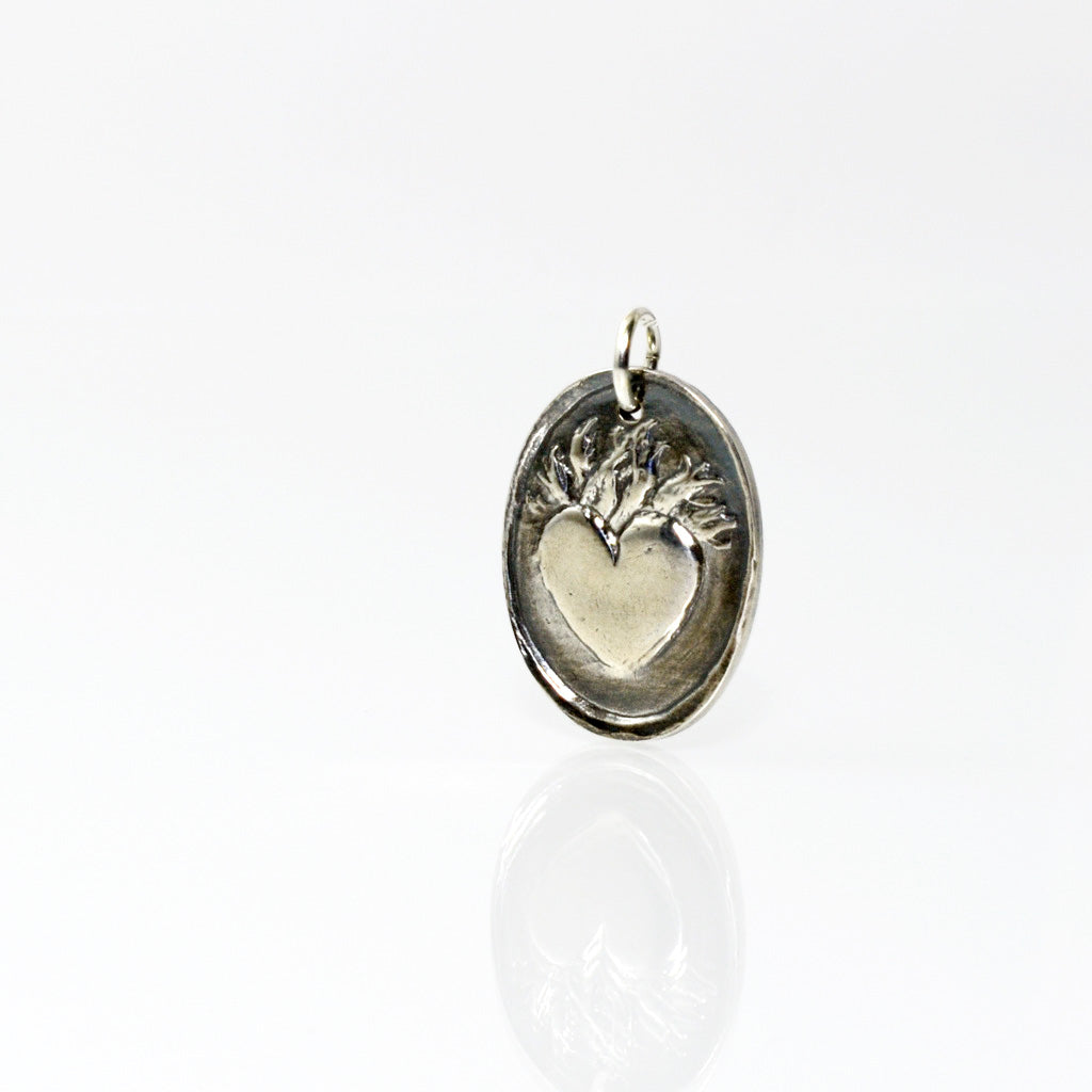 Ardor Silver Sacred Heart of Jesus Charm-Tracy Hibsman Studio