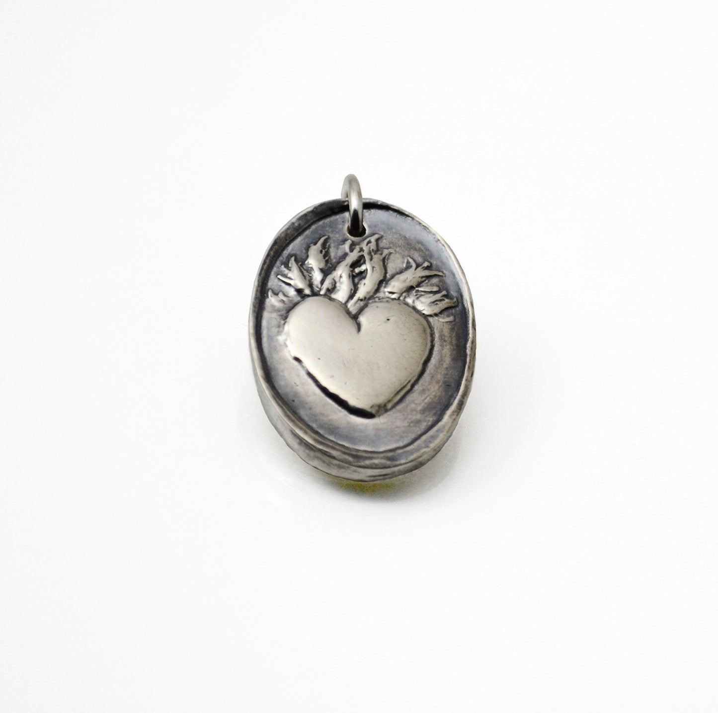 Ardor Silver Sacred Heart of Jesus Charm-Tracy Hibsman Studio