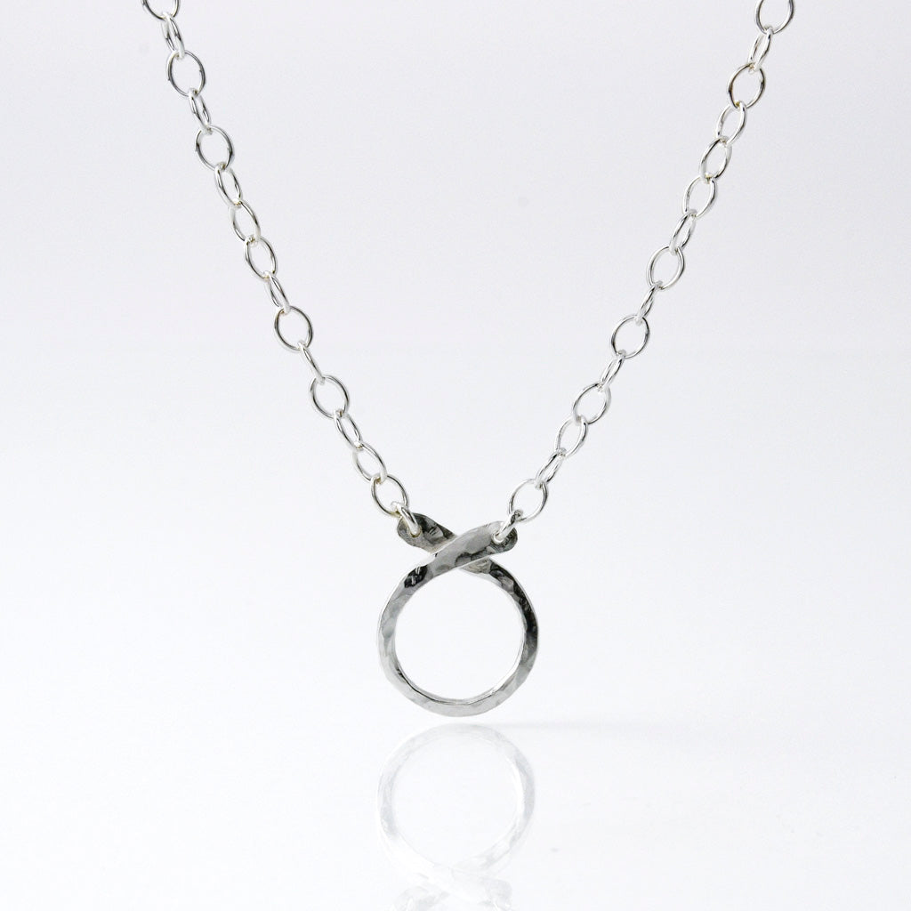 Circle Charm Holder Necklace in Sterling Silver-Tracy Hibsman Studio