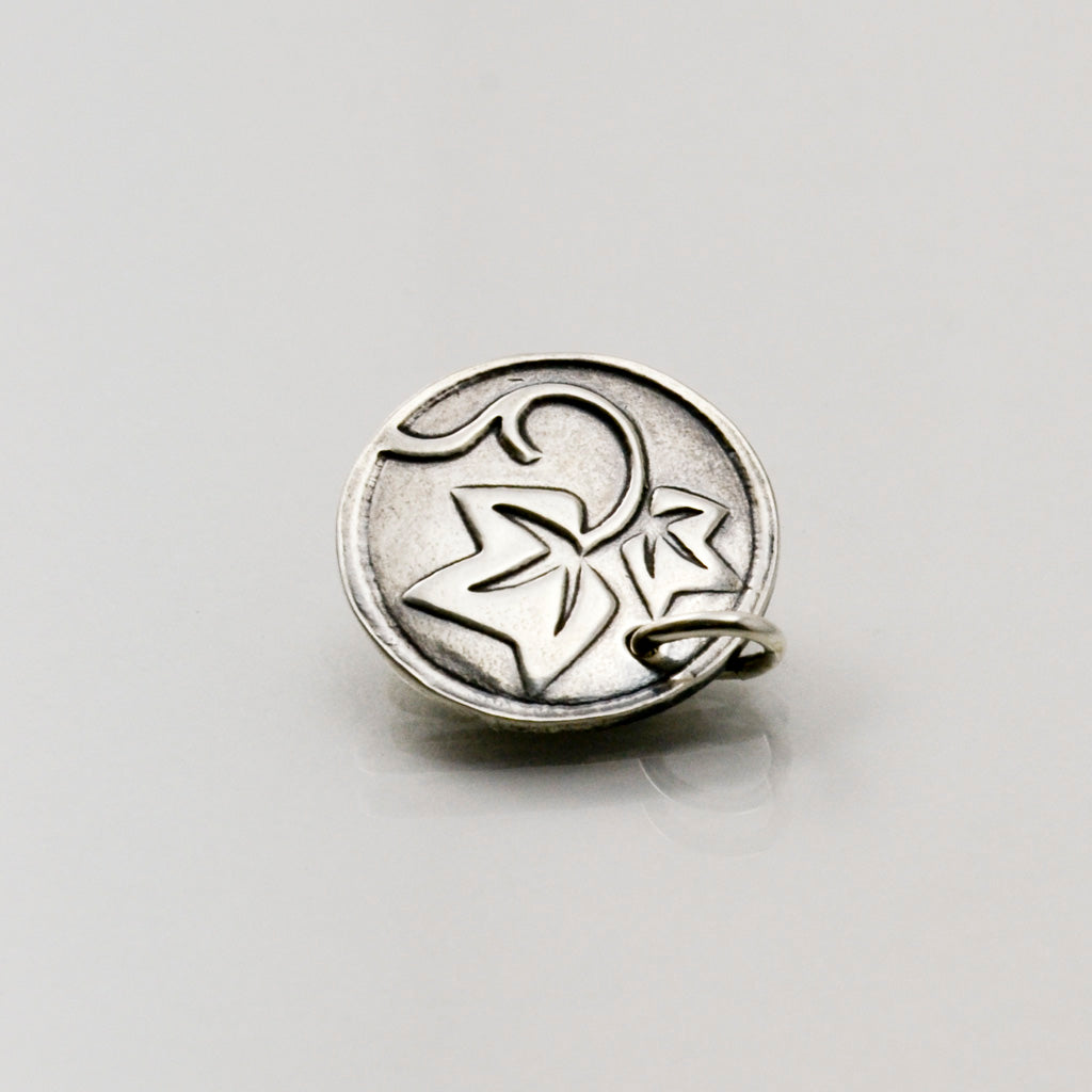 Fine Silver Faithfulness Charm with Ivy Leaves-Tracy Hibsman Studio