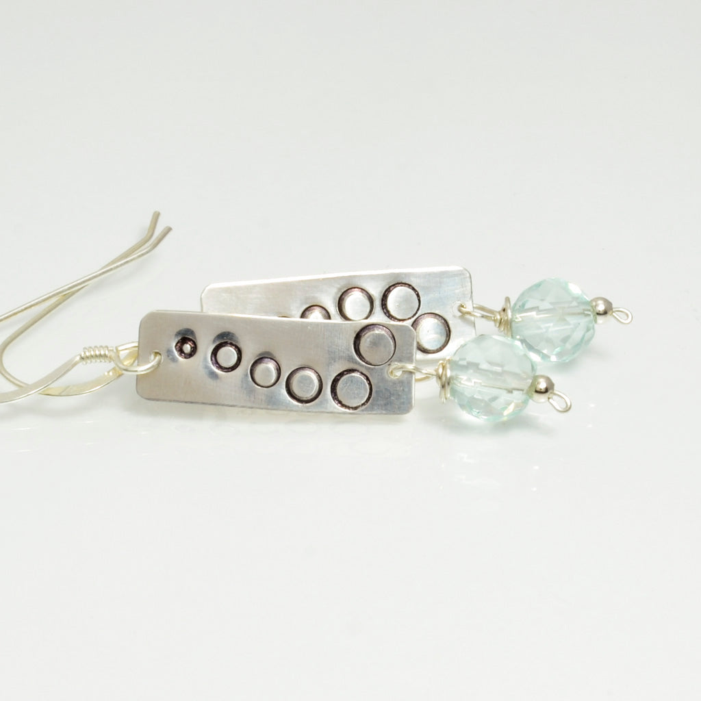 Praise Sterling Silver & Blue Quartz Dangle Earrings-Tracy Hibsman Studio